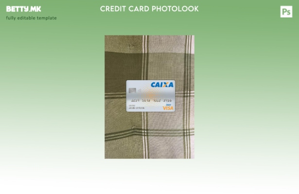 модерен стил Бразил Caixa банка виза дебитна картичка photolook преден шаблон